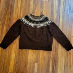 Hand Spun & knit Alpaca Lopi sweater